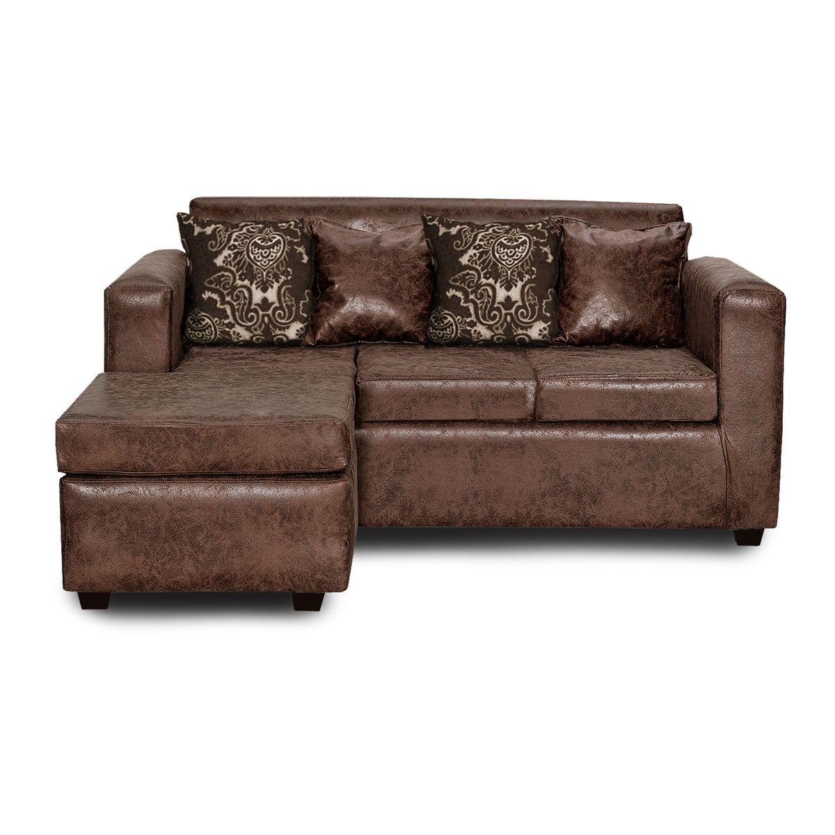 ADONIS LEUDH - Sofá Seccional Intercambiable Ezeiza Envejecido Café Oscuro