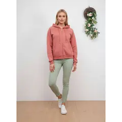 LIKE SHOP - Poleron Algodón Mujer Frisado Corto Cierre Colores 9255