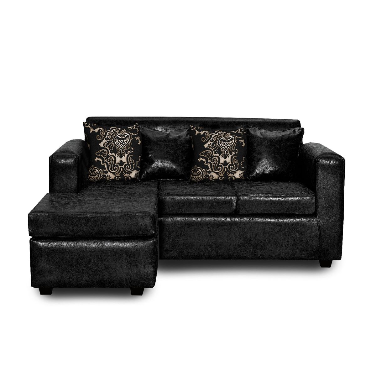 ADONIS LEUDH - Sofá Seccional Intercambiable Ezeiza Envejecido Negro