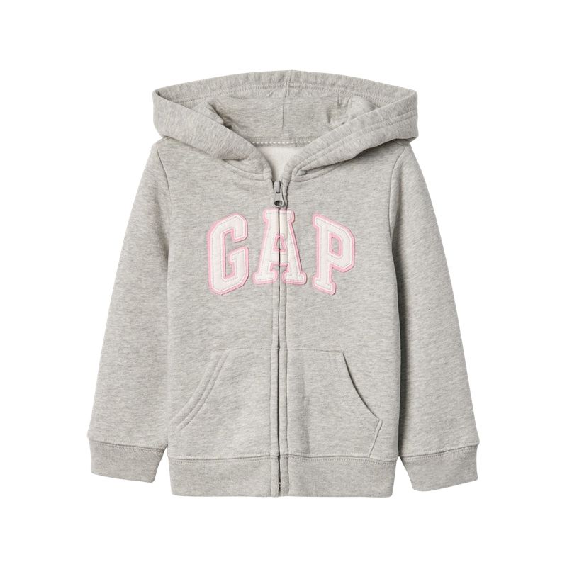 GAP - Polerón Logo Full Zipper Bebé Niña Gris