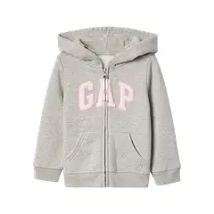 GAP - Polerón Logo Full Zipper Bebé Niña Gris