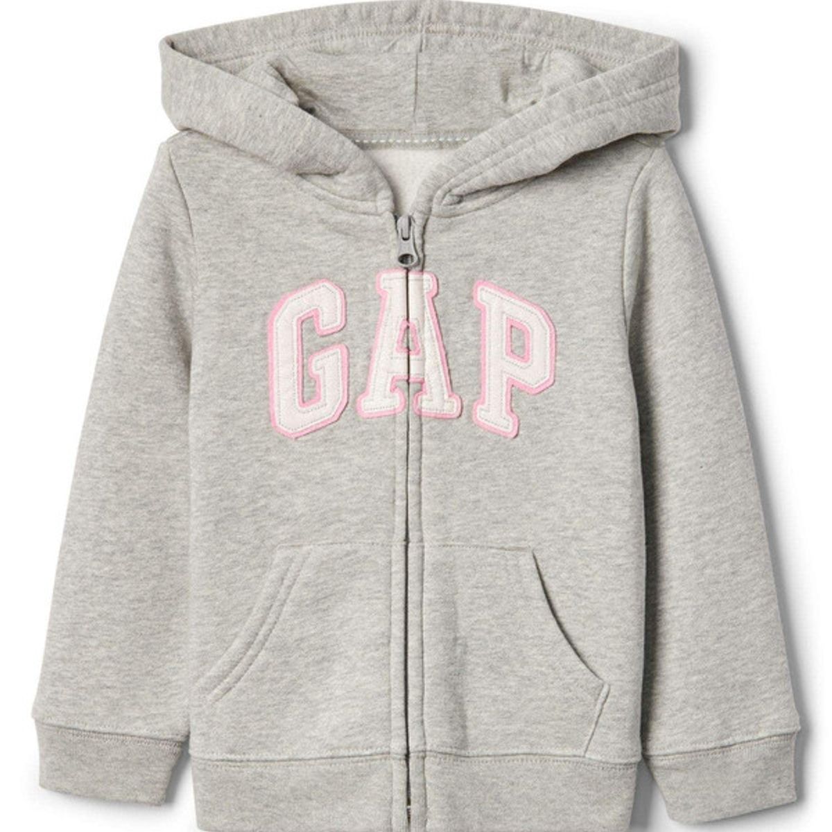 GAP - Polerón Logo Full Zipper Bebé Niña Gris