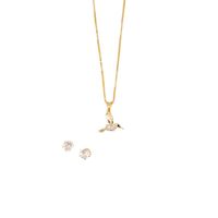 Conjunto Eternidad Gold Baño Oro 24K Con Micro Circones