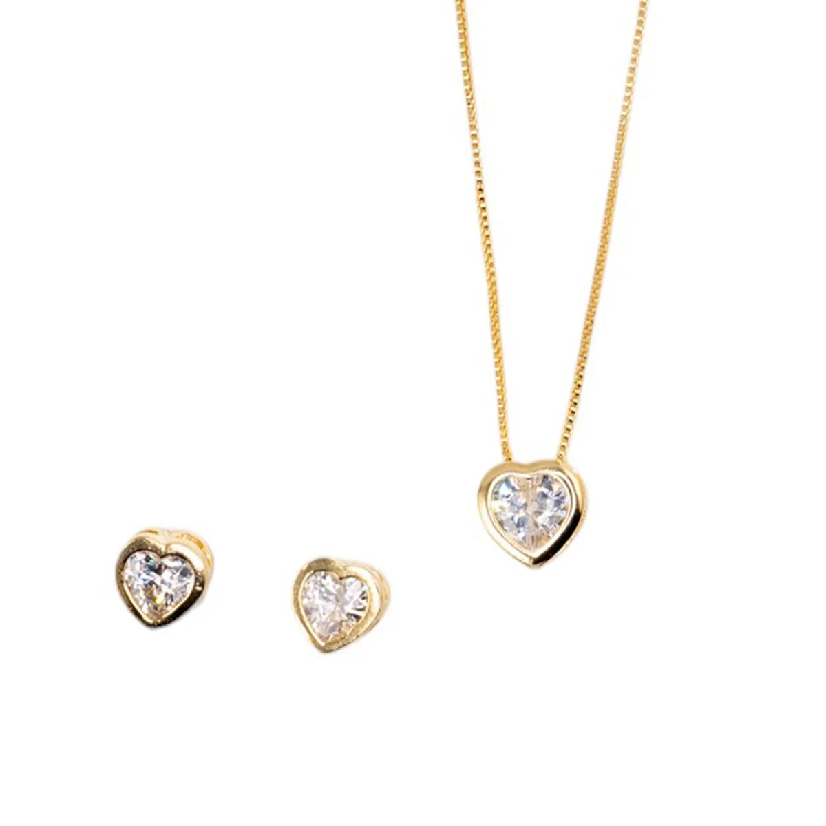 JOYAS MONTERO - Conjunto Vanesa Gold Con Circon Blanco