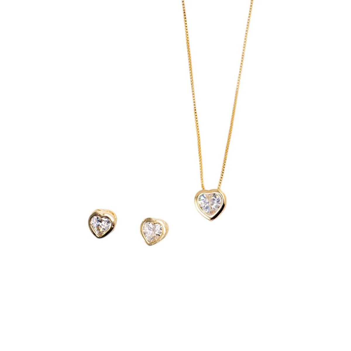 JOYAS MONTERO - Conjunto Vanesa Gold Con Circon Blanco