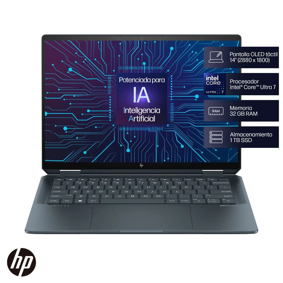 HP - Notebook HP x360 14-eu0000la Intel Core Ultra 7 32GB Ram 1TB SSD