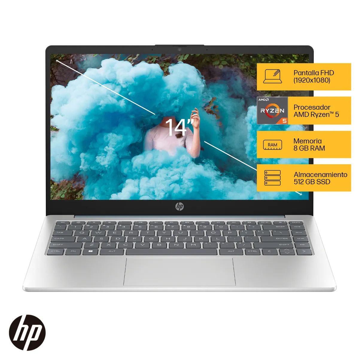 HP - Notebook HP 14-em0002la AMD Ryzen 5 8gb Ram 512gb Ssd Windows 11 Home