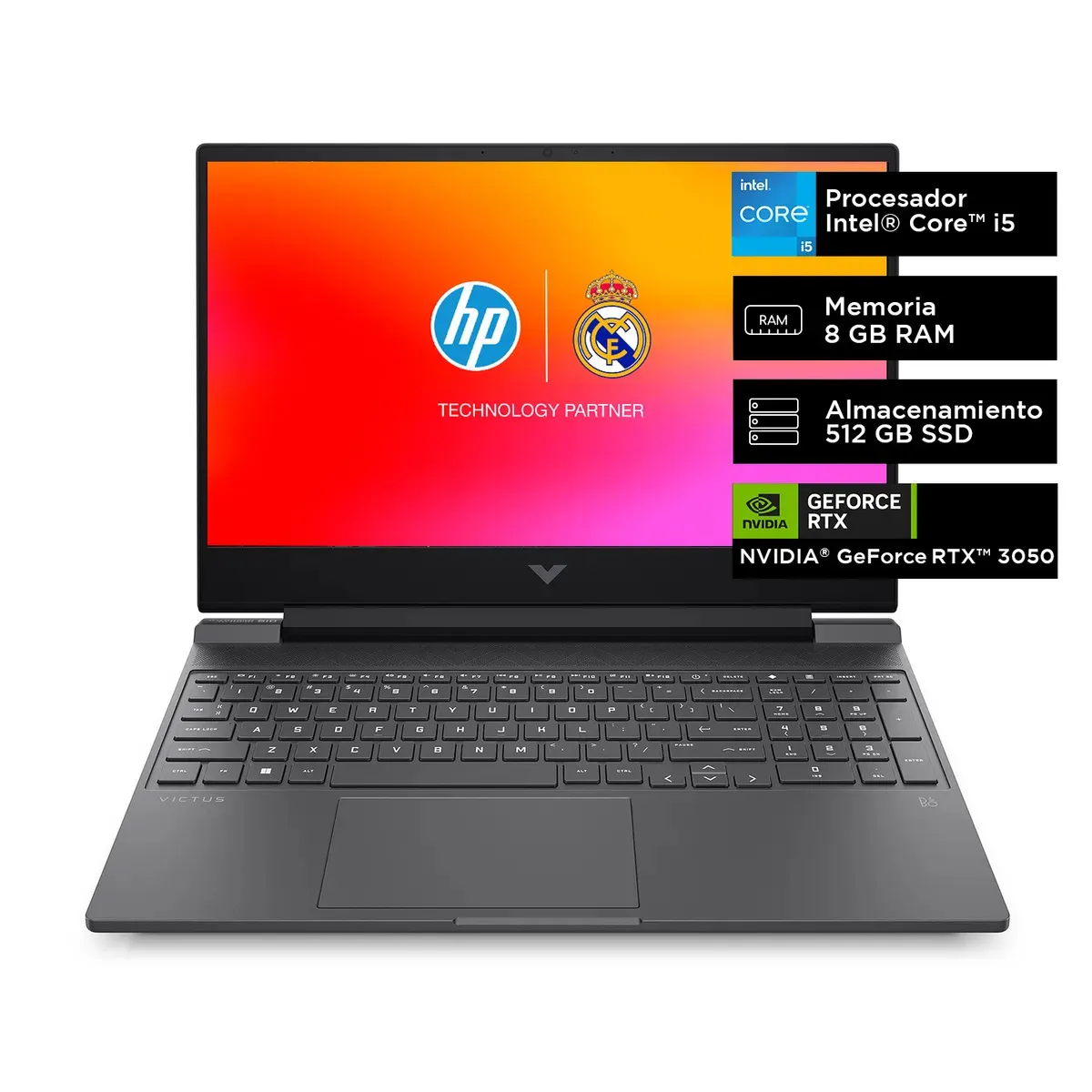 HP - Notebook HP Gamer Victus 15-fa0025la Intel Core i5 8gb Ram 512gb Ssd RTX3050 4gb Windows 11 Home