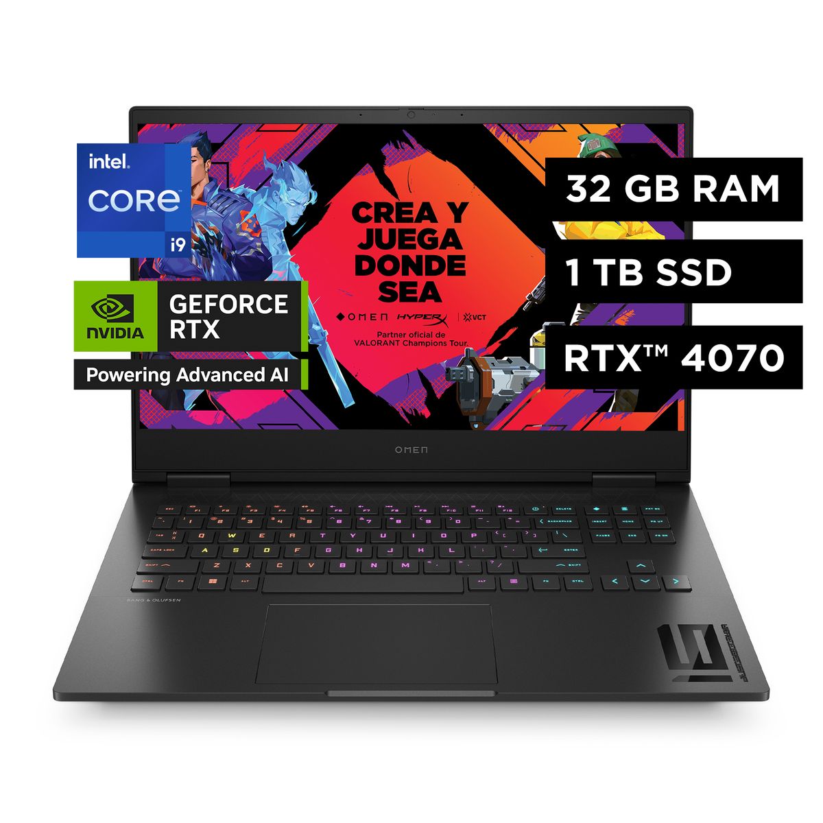 HP - Notebook HP Gamer Omen 16-wf0008la Intel Core i9 32gb Ram 1tb Ssd RTX4070 8GB Windows 11 Home