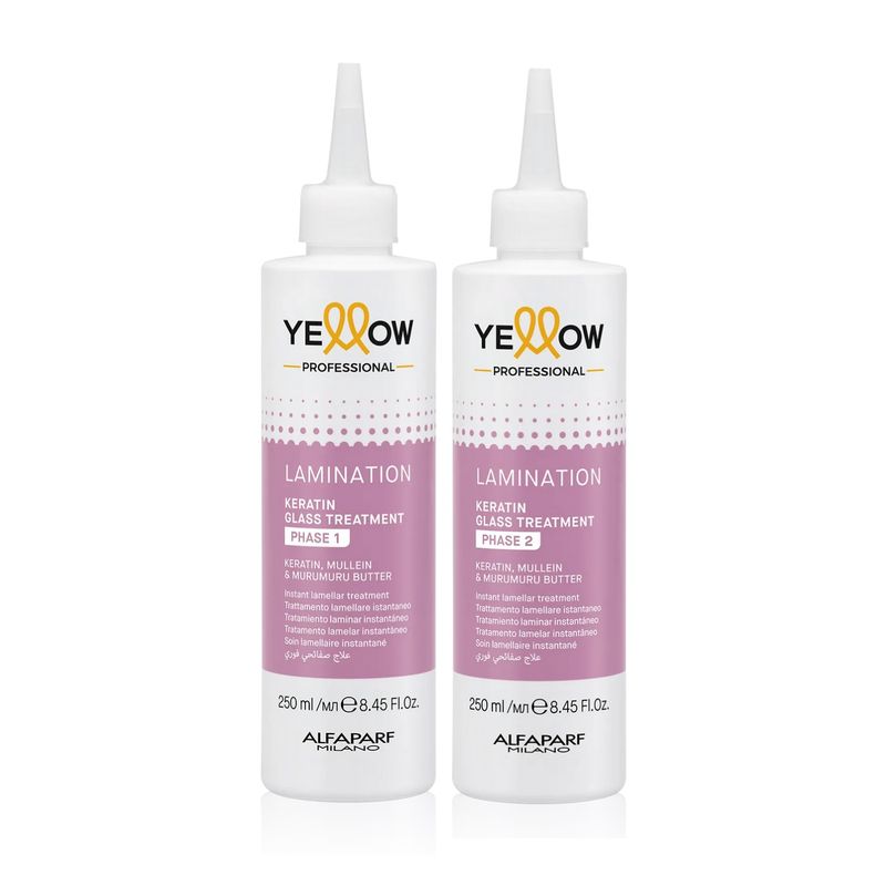 ALFAPARF MILANO - KIT PASO 1 Y 2 TRATAMIENTO LAMINADO EFECTO ESPEJO YELLOW ALFAPARF