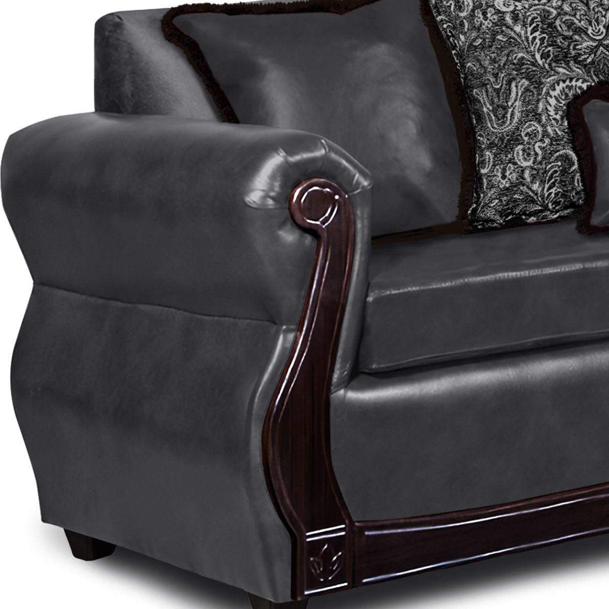 ADONIS LEUDH - Living 3+1+1 Gran Columbia Mixto Felpa Y PU Gris Extra Grande