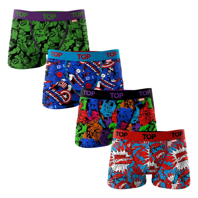 TOP - Bóxer Niño Algodón Marvel Pack 4 C15 Top