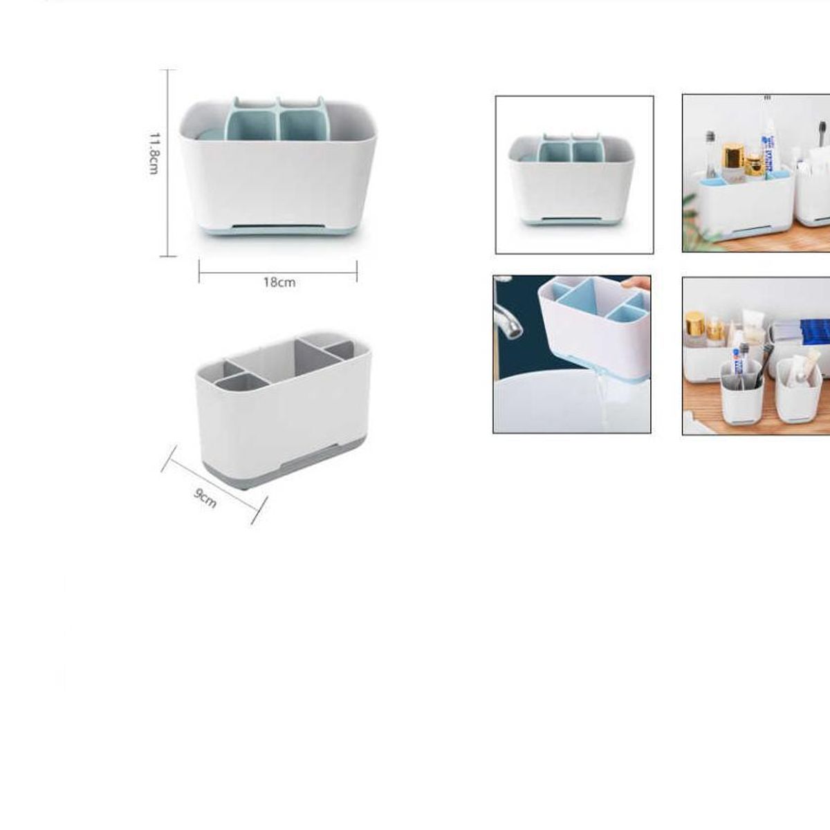 GENERICO - Porta Cepillo de Dientes Organizador Baño