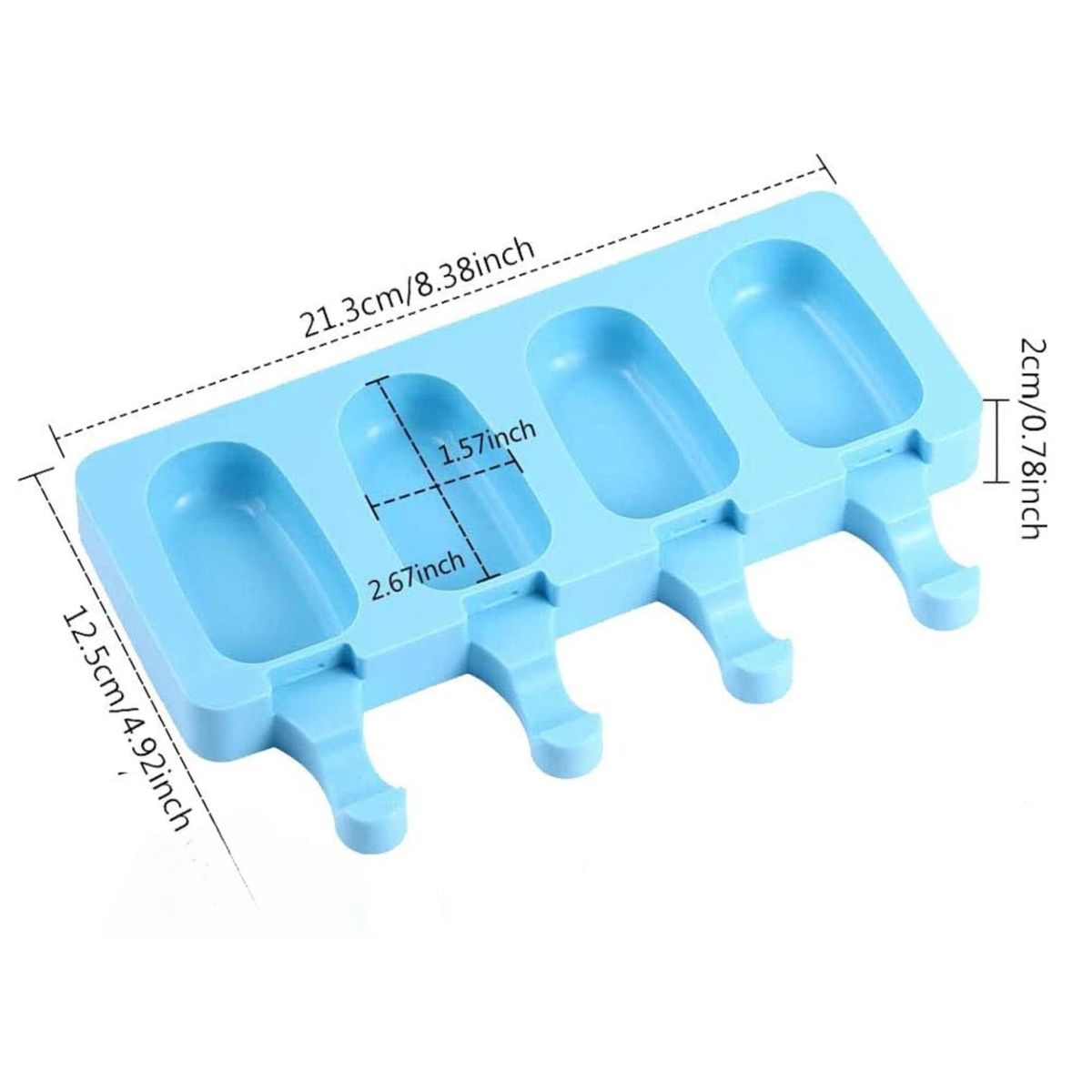 GENERICO - Moldes De Silicona Para Helados Molde Paletas Helado 4 Celeste.
