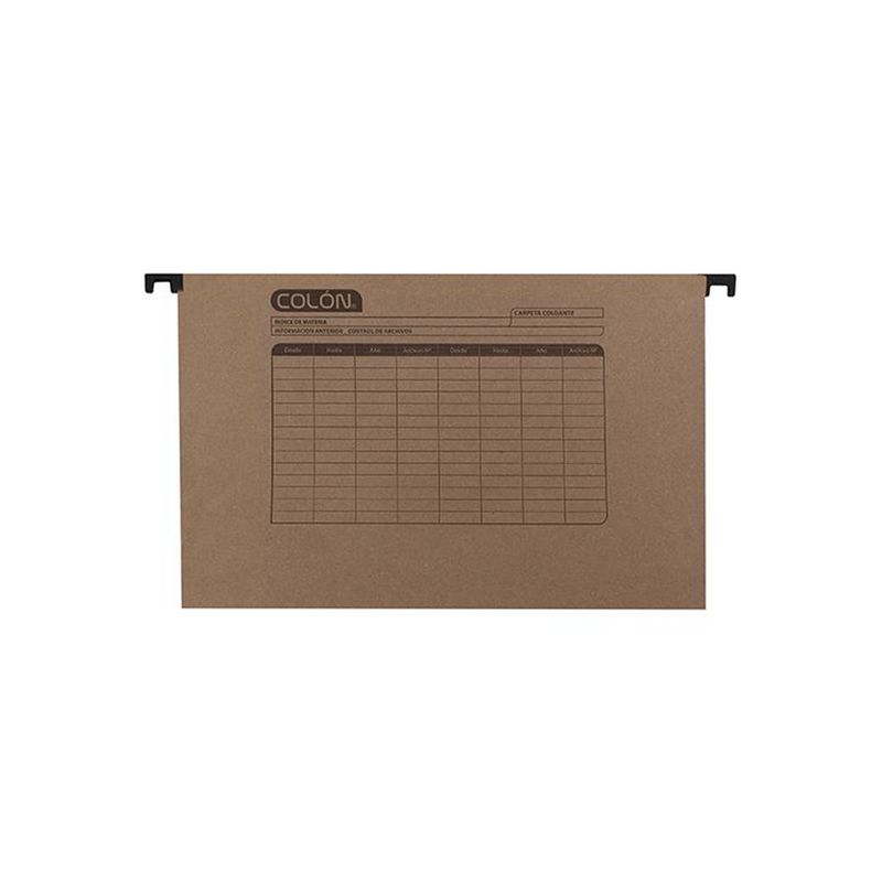 COLON - Carpeta Colgante Fleje Plastico Kraft Colon