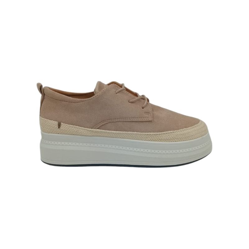 HERIEL - Zapatilla Beige Plataforma Mujer.