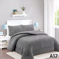 Cobertor Chiporro con Relieve 2 Plazas - Gris Claro Hojas A17