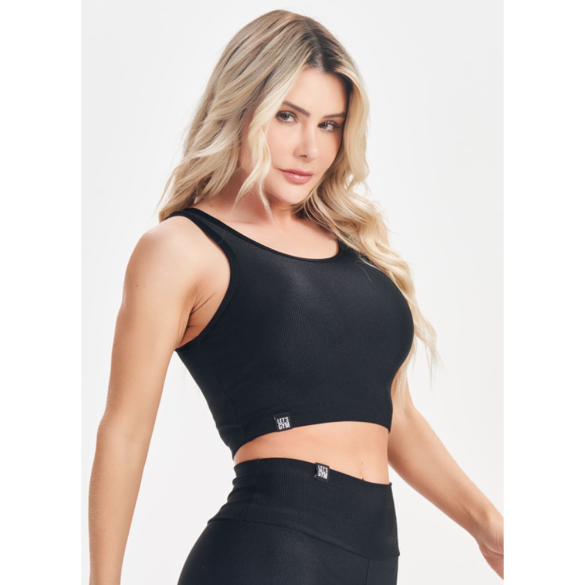 LETSGYM - CROP TOP DEPORTIVO GOLD RIB