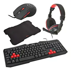 TRUST - Combo Gamer 4 en 1 Teclado/Mouse/Audífonos/Pad