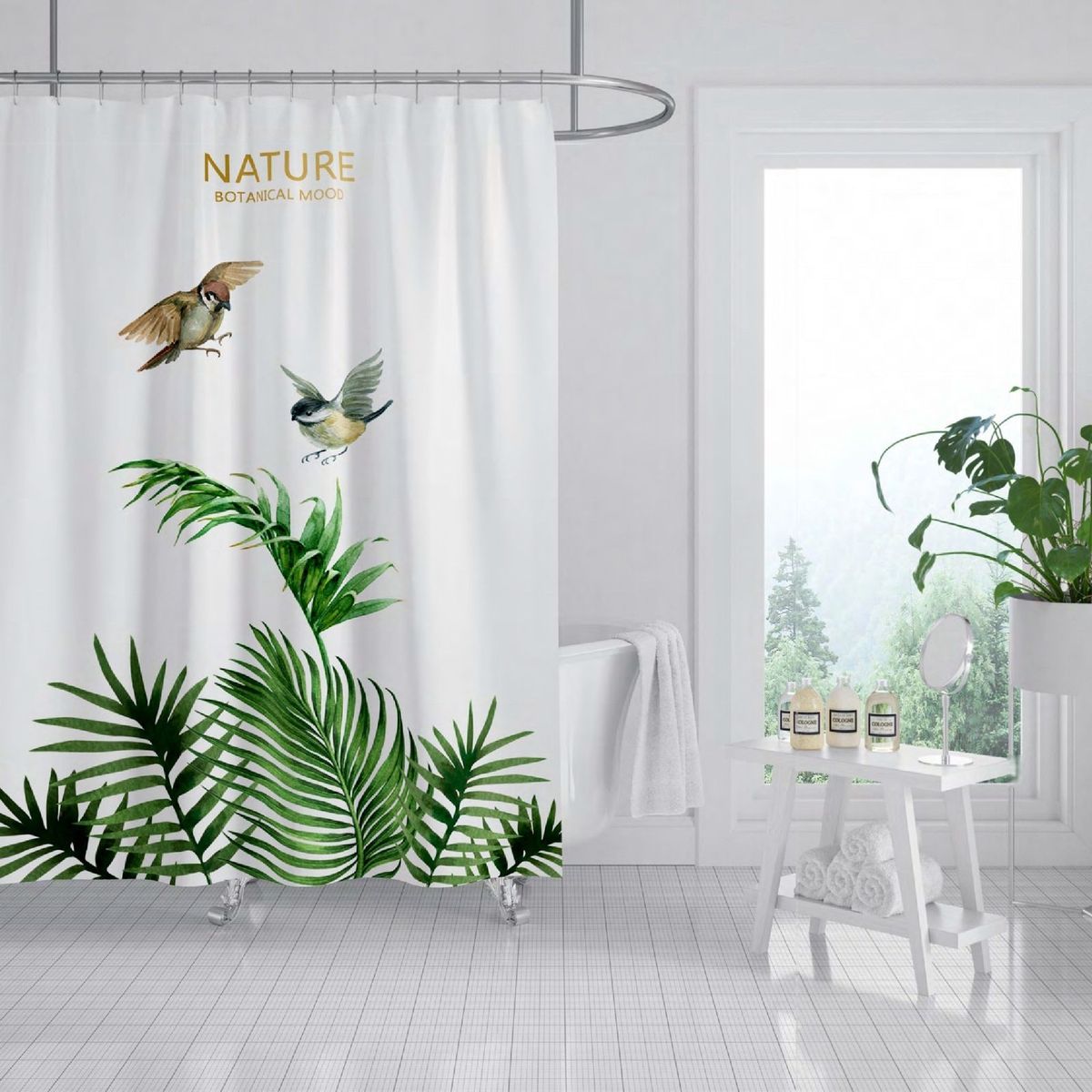 NO LOGO - Cortina Baño Ducha Tela Impermeable Varios Modelos