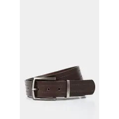 VELEZ - Vélez Cinturón Unifaz Coraje Cuero Hombre Pasador Metálico Café