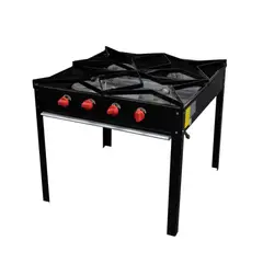 IMAHE - ANAFE ALTO 4 QUEMADORES GLP - Plateado
