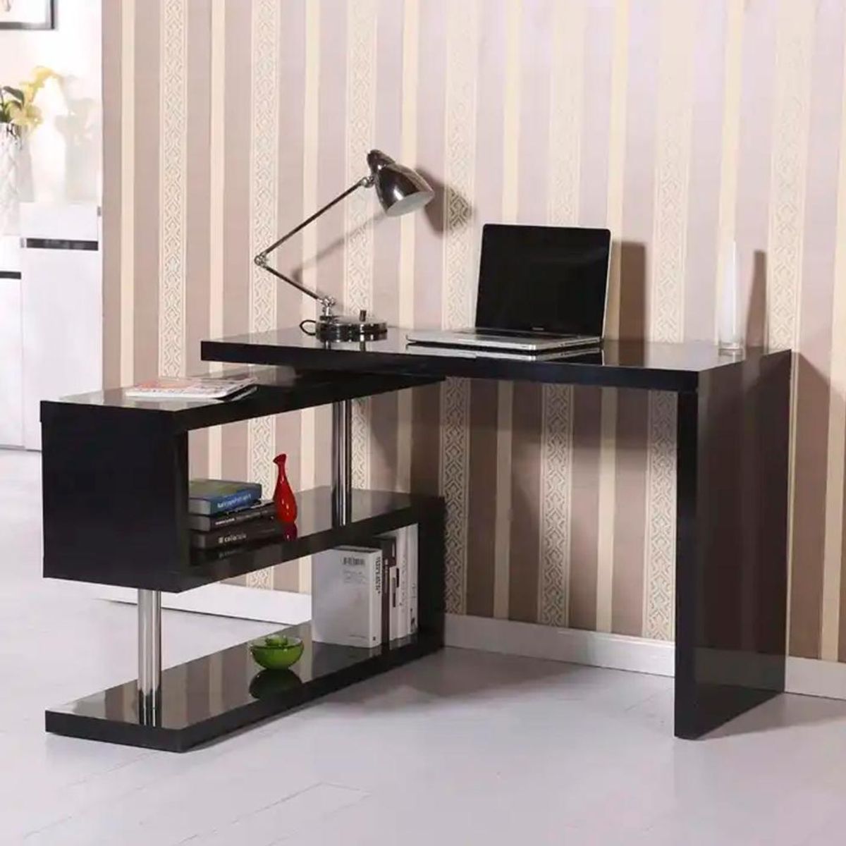 DETODOYMAS - Escritorio moderno en L 1405075cm Chic Home - Blanco