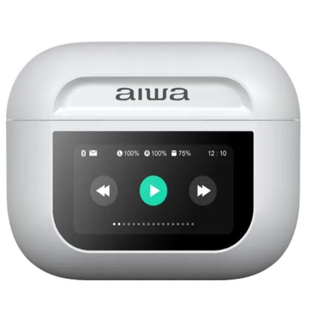 AIWA - Audífonos Bluetooth Aiwa In Ear  Diseño con Pantalla Táctil - Blanco