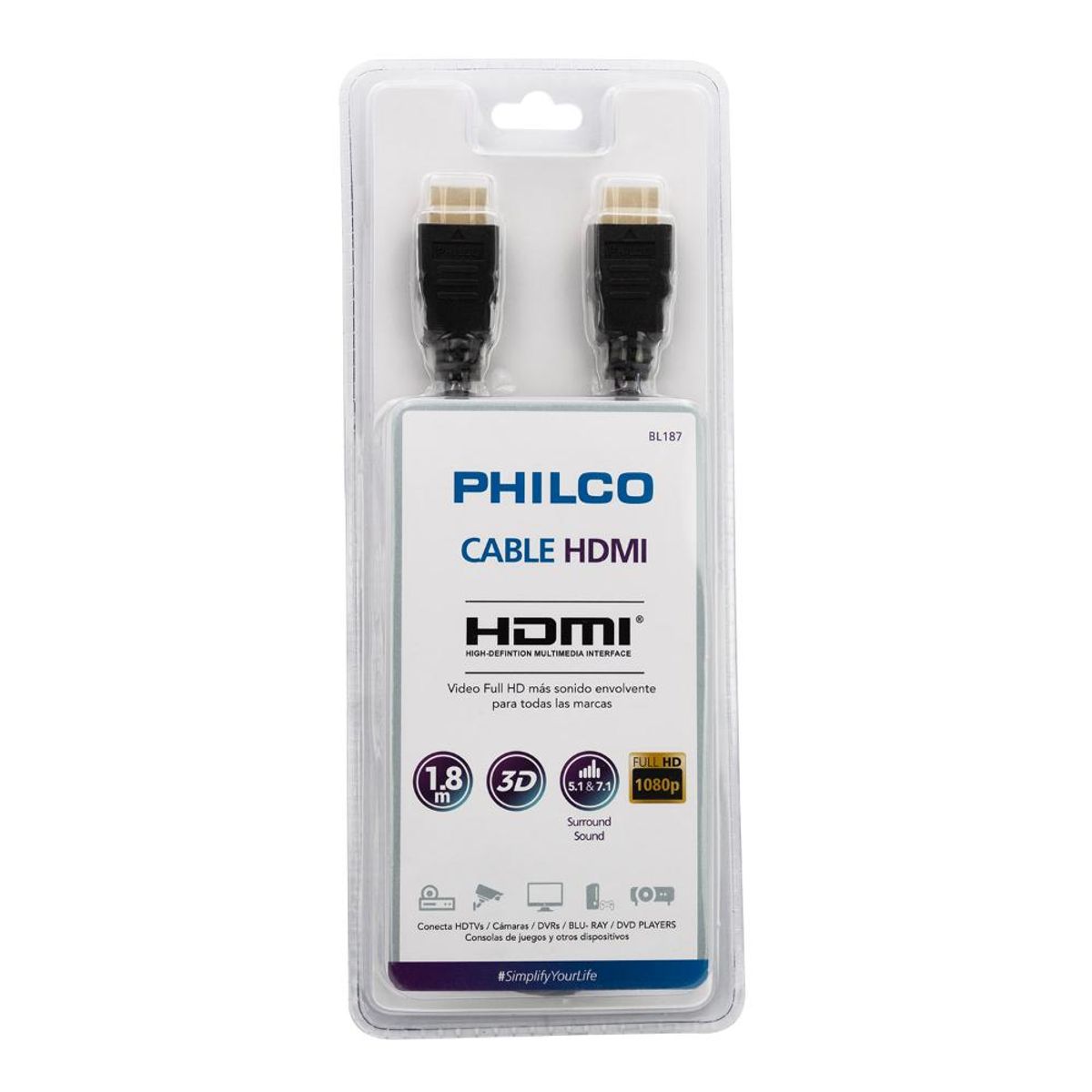 PHILCO - CABLE HDMI 1.80MTS FULL AD PHILCO