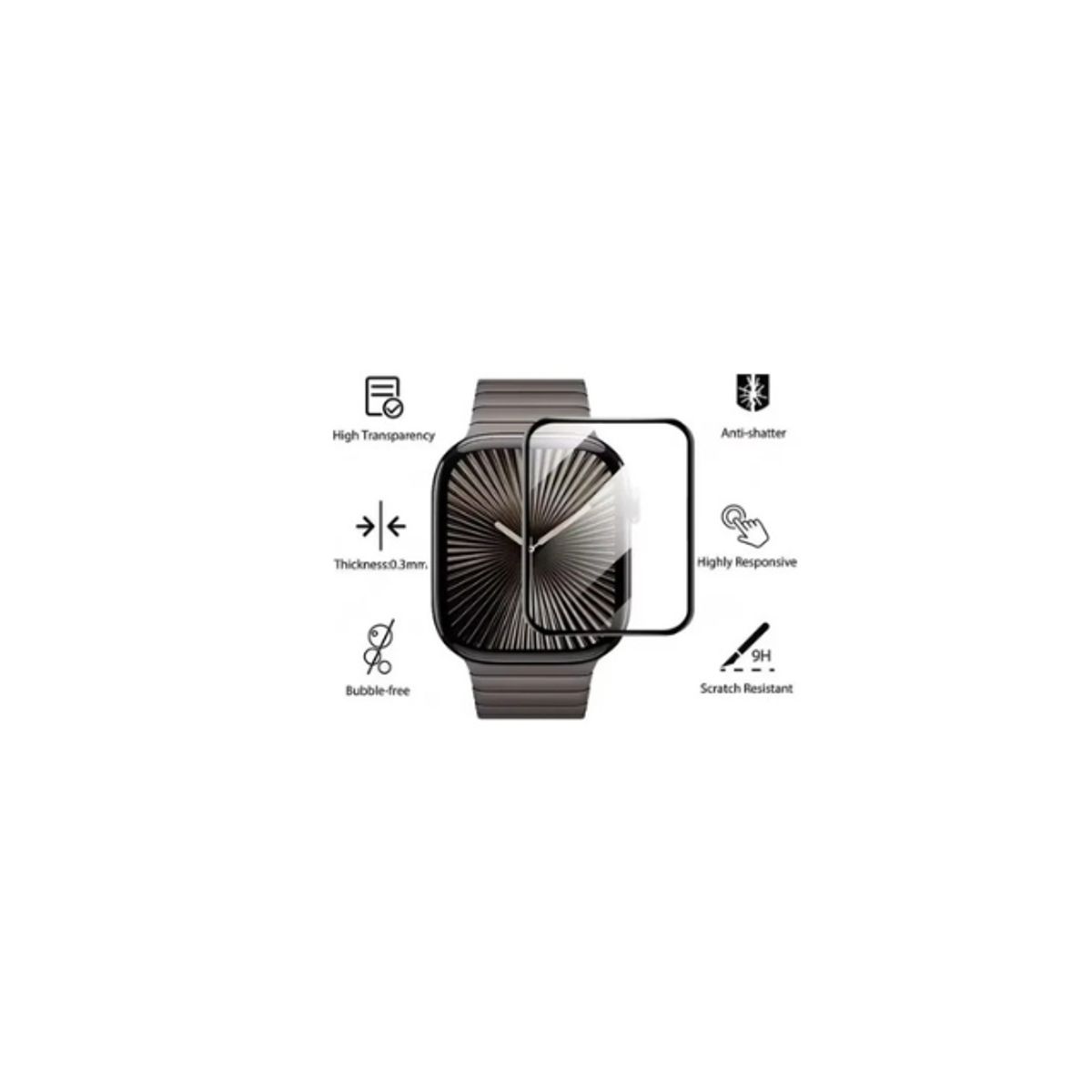 GENERICO - Lamina Mica De Vidrio Flexible Para Apple Watch 40MM