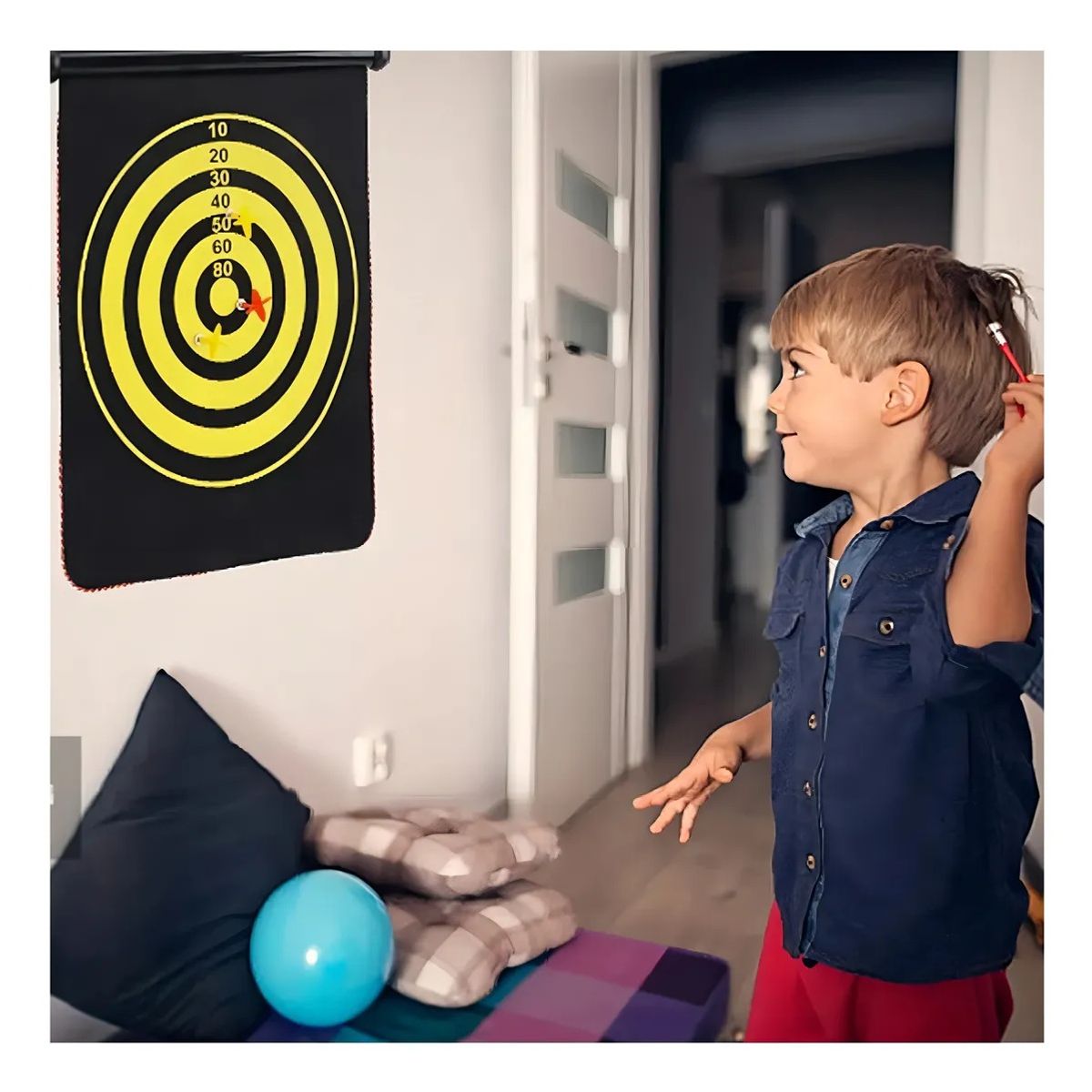 GENERICO - Tablero Dardos Magnético Doble Cara Adulto Niños