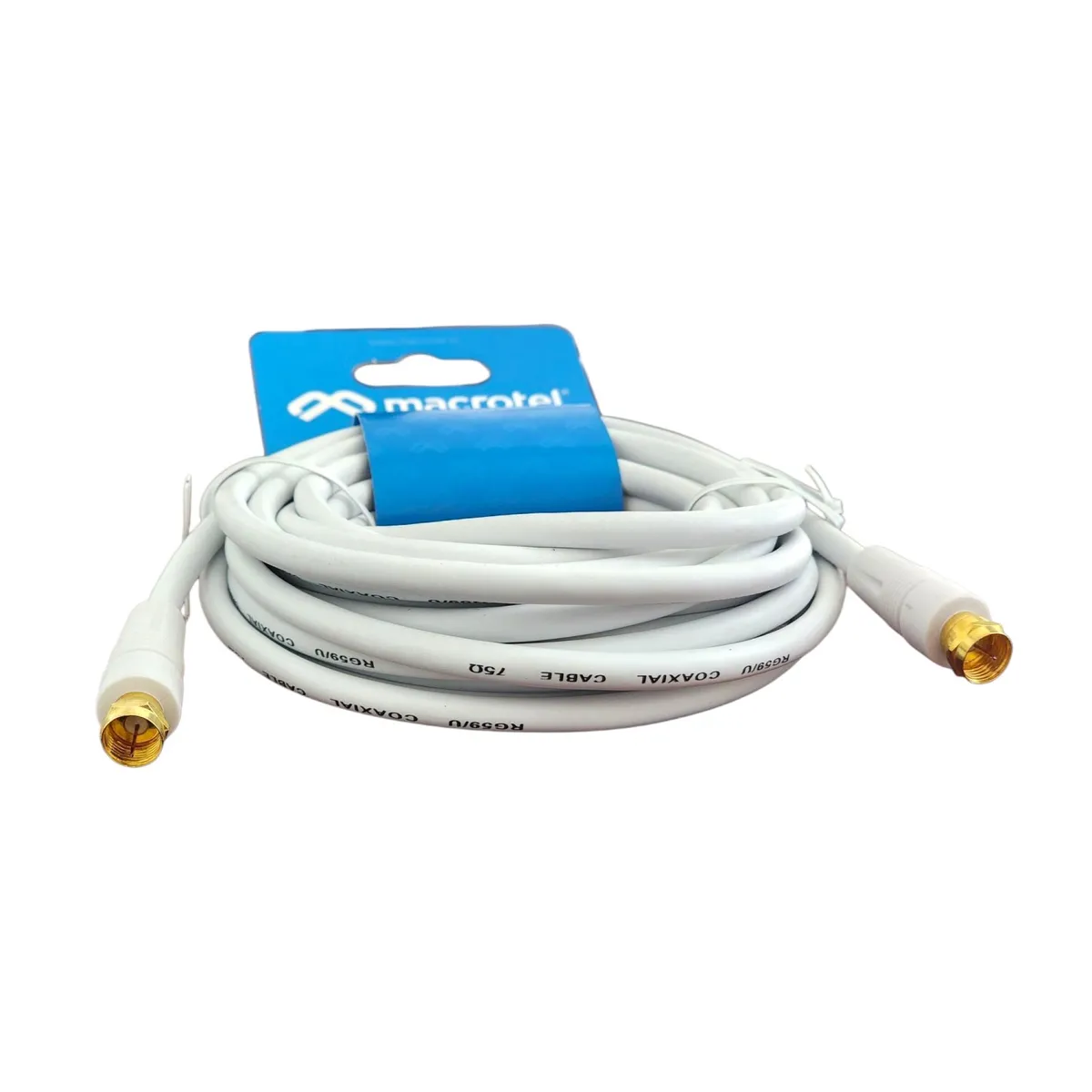 MACROTEL - Cable Coaxial RG-59/U 5 m con Conector “F” Macho MV-812