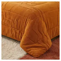 GENERICO - Cobertor Chiporro con Relieve King - Mostaza Cataluña A10