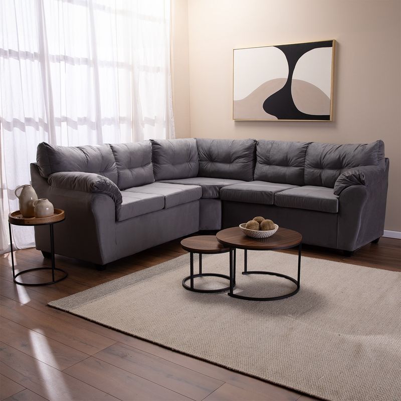 MUEBLES MPR - Seccional New Alerce Felpa Gris