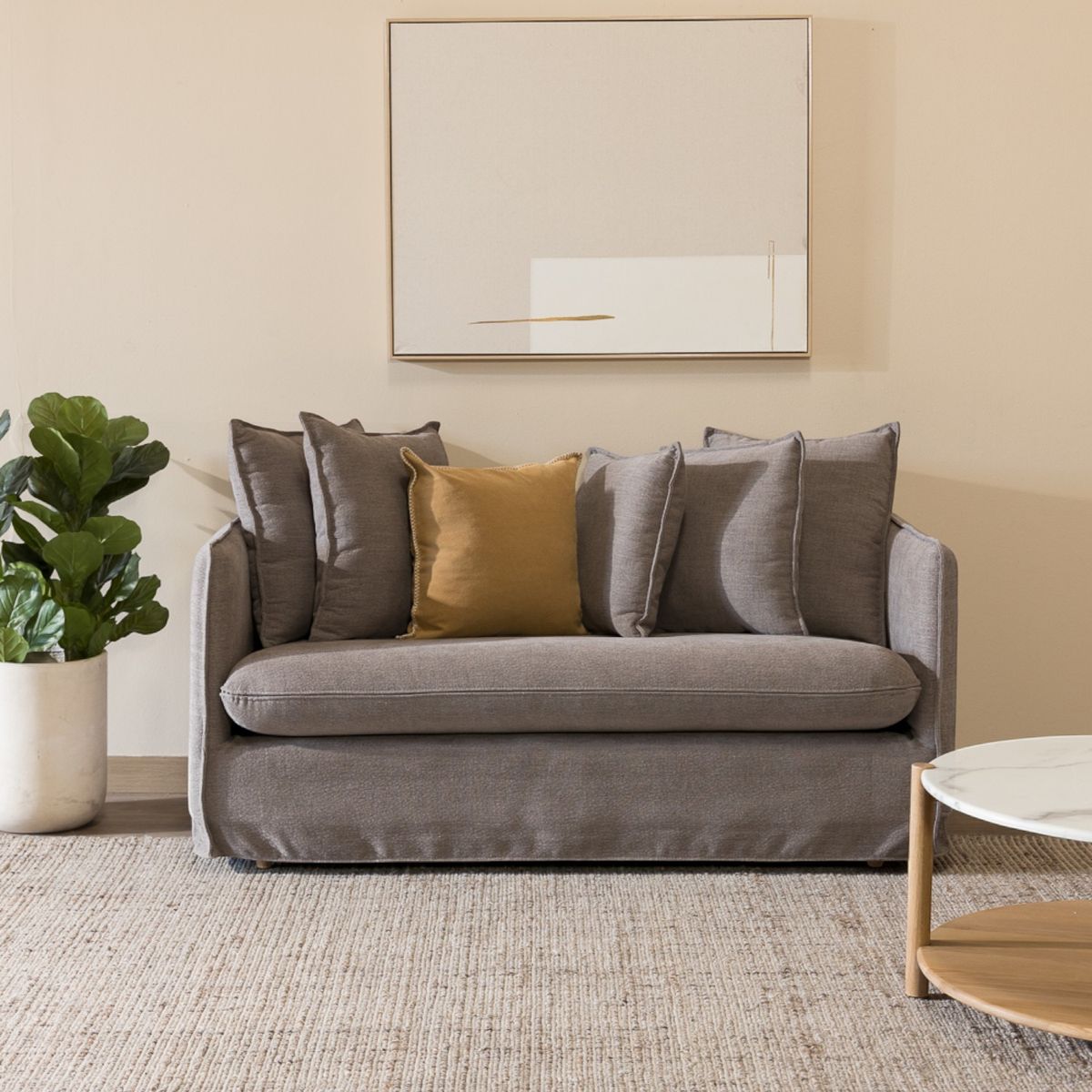 AMOBLE - Sofá Jacinta Gris 2025 160 Amoblé