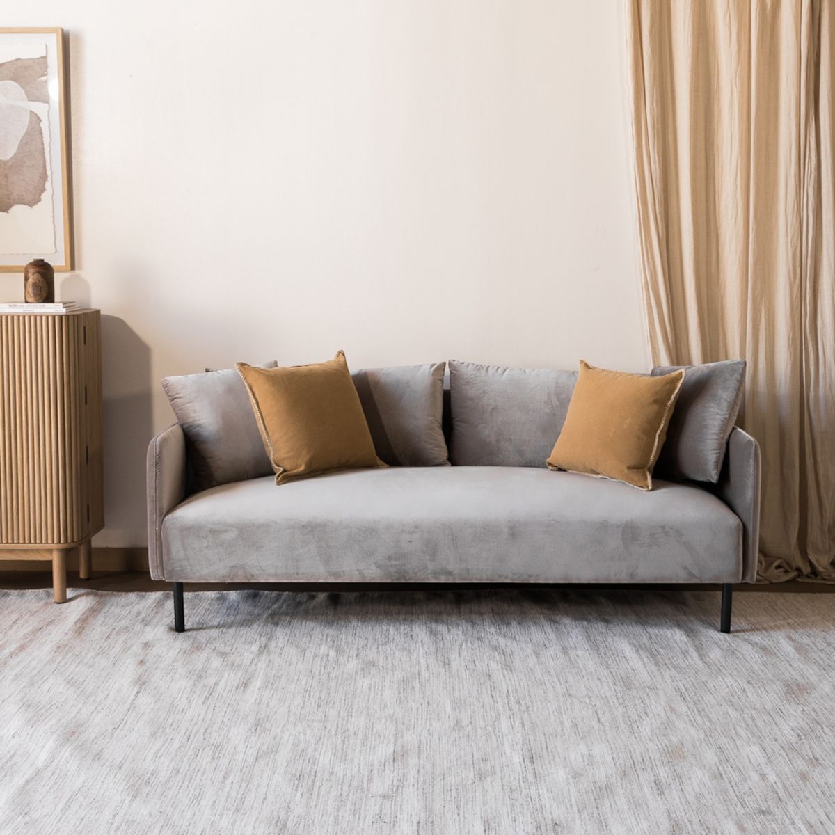 AMOBLE - Sofá Almazan Gris Amoblé