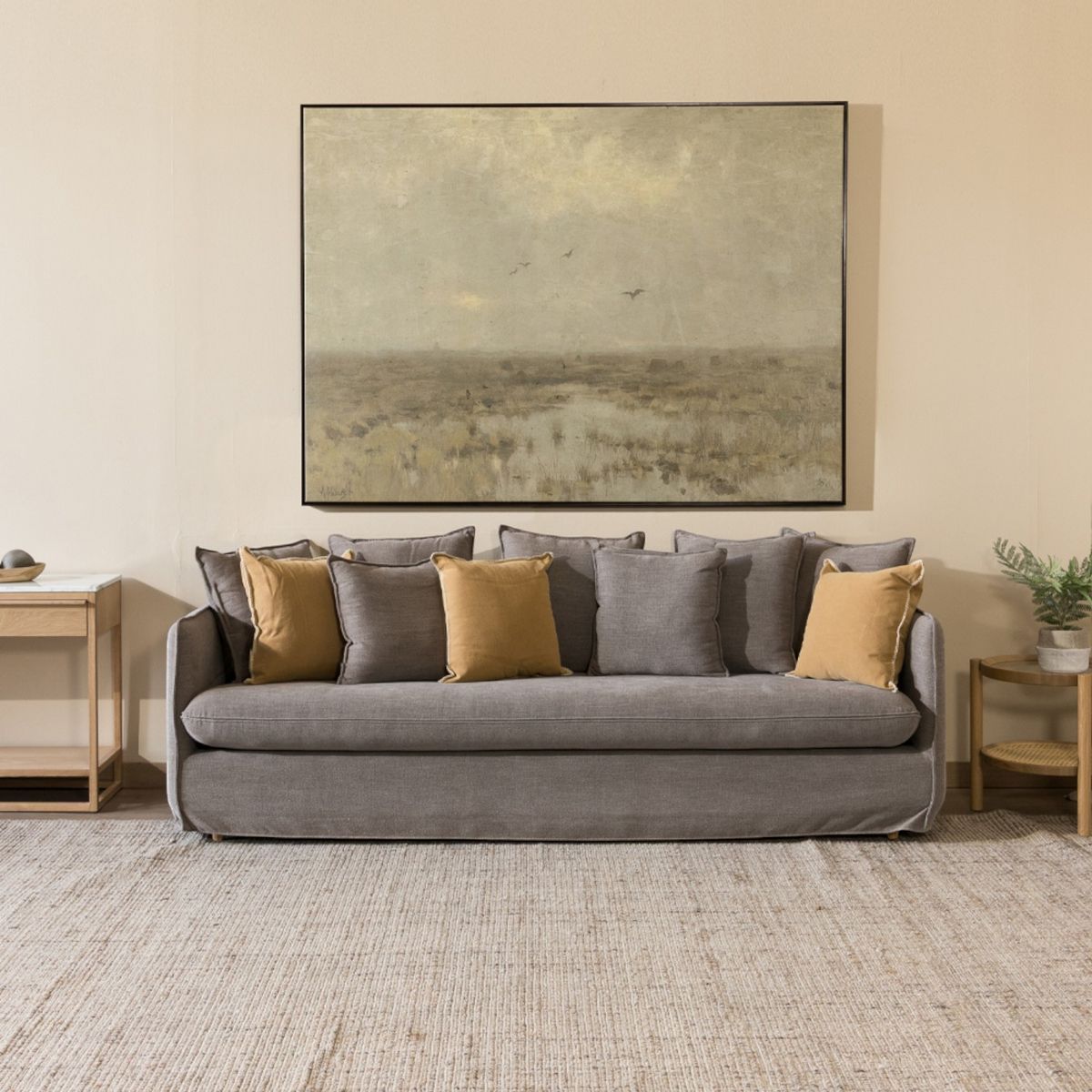 AMOBLE - Sofá Jacinta Gris 2025 240 Amoblé