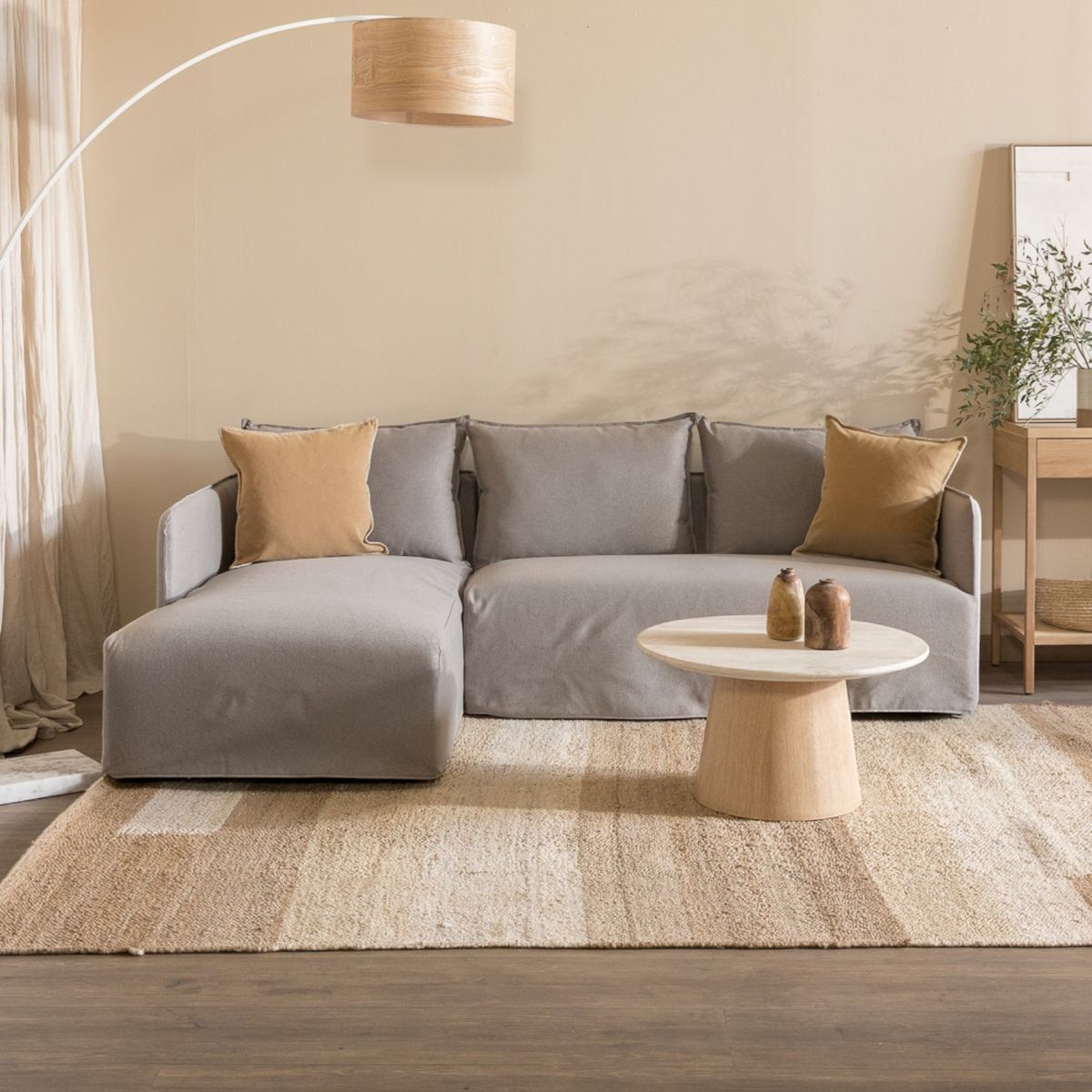 AMOBLE - Sofá Seccional Carim Izquierdo Gris Amoblé