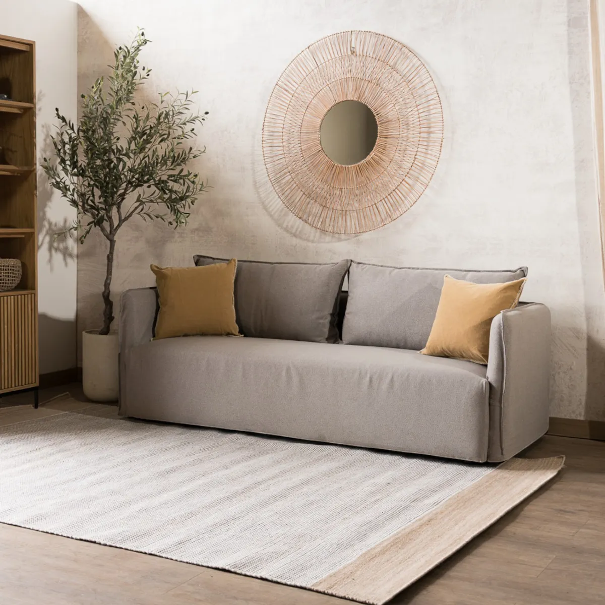 AMOBLE - Sofá Carim Gris Amoblé.