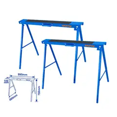 WADFOW - Set 2 Caballetes Plegables 100 Kg 99x48x78 Cm Wdz1510