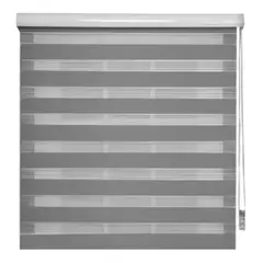 GENERICO - Cortinas Roller Duo Zebra Dia Y Noche Ancho 150x200 GRIS
