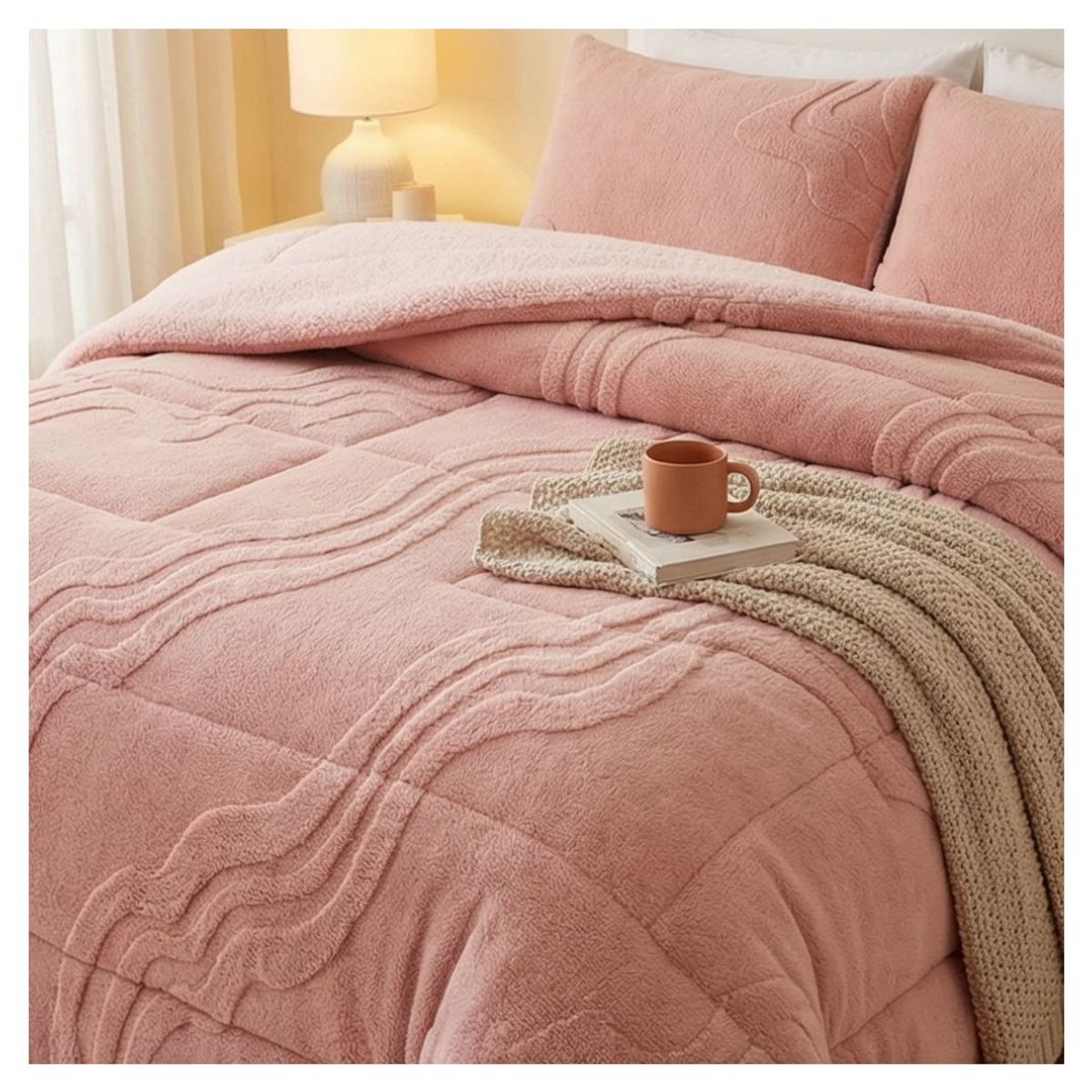 GENERICO - Cobertor Chiporro con Relieve King - Palo Rosa Salamanca A8
