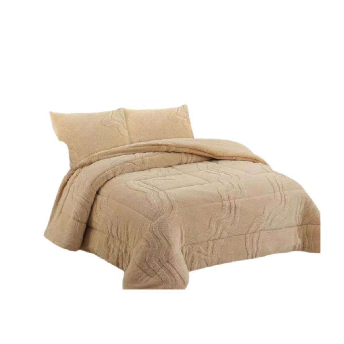 GENERICO - Cobertor Chiporro Texturizado King - Beige Tarragona A9