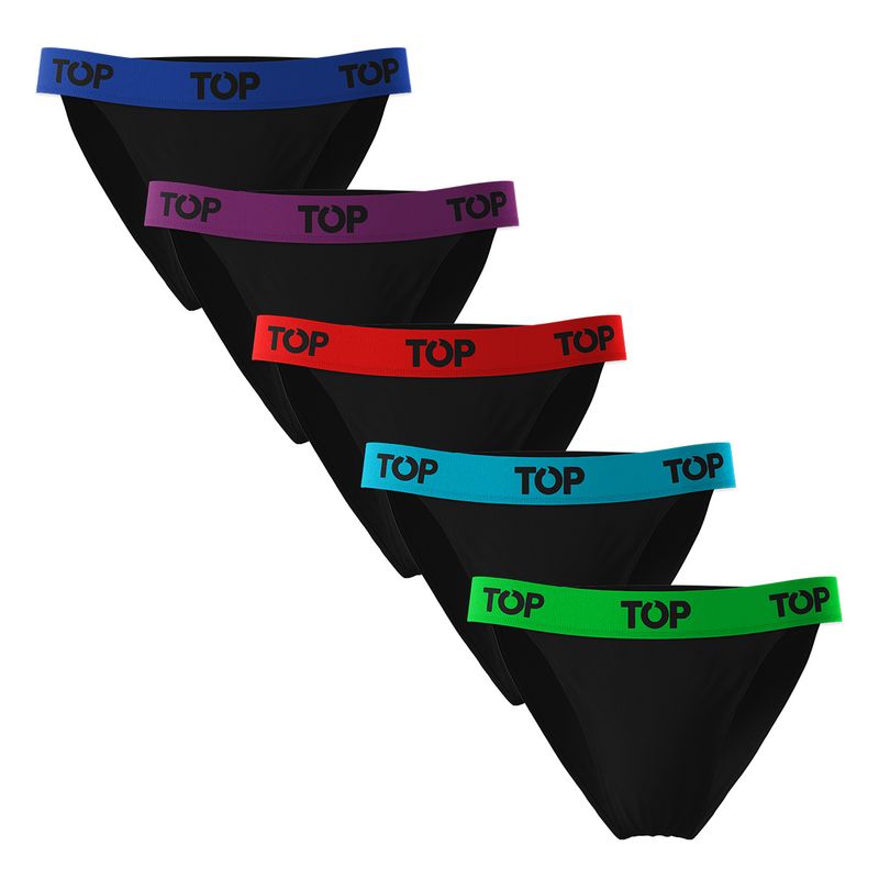 TOP - Slip Tanga Algodón Color Pack 5 C3 Top
