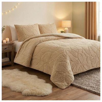 Imagen 2 del producto Cobertor Chiporro Texturizado King - Beige Hojas A15