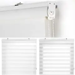 GENERICO - Cortinas Roller Duo Zebra Dia Y Noche Ancho 220x240 BLANCO