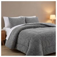 Cobertor Chiporro Texturizado King - Gris Claro Hojas A17