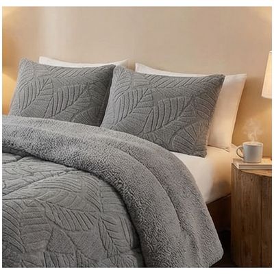 Imagen 2 del producto Cobertor Chiporro Texturizado King - Gris Claro Hojas A17