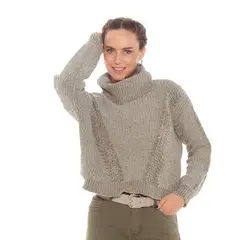 WADOS - SWEATER CON TENZAS CUELLO ALTO MANGA LARGA SOLIDO