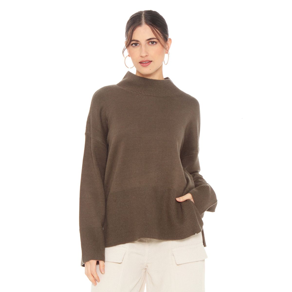 WADOS - SWEATER MANGA LARGA CUELLO ALTO SOLIDO